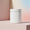 White Jar on Pink Surface Royalty Free Stock Photo