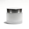 White Jar with Silver Lid Royalty Free Stock Photo