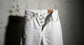 White Jean with Button Fly Royalty Free Stock Photo