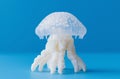 White jellyfish blue background Royalty Free Stock Photo