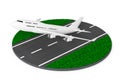 White Jet Passenger's Airplane Take-off from Abstract Runway . 3 Royalty Free Stock Photo