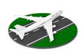 White Jet Passenger's Airplane Take-off from Abstract Runway . 3 Royalty Free Stock Photo