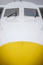 White jet plane cockpit Royalty Free Stock Photo