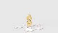 The white jigsaw and gold dollar symbol for abstract or business concept  3d rendering Royalty Free Stock Photo