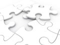 White jigsaw . isolated puzzle on white background