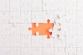 White jigsaw puzzle game texture incomplete or missing piece