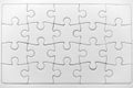 White jigsaw puzzle pattern isolated Royalty Free Stock Photo