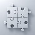 White jigsaw puzzle pieces concept