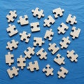 Pieces are evenly spaced, showcasing a variety of connectors and voids Royalty Free Stock Photo