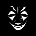 White joker makeup on a black background. Banner of an evil clown with a tear. Vector illustration of a joker face. The stage Royalty Free Stock Photo