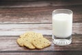 White kefir in a glass and crunchy diet crackers