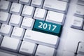 White keyboard with 2017 on the enter key Royalty Free Stock Photo