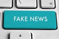 White keyboard with Fake news button Royalty Free Stock Photo