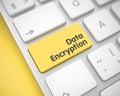 Data Encryption - Text on the Yellow Keyboard Key. 3D. Royalty Free Stock Photo