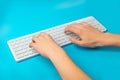 White Keyboard Keys, Macro Shot of Keyboard Buttons Royalty Free Stock Photo