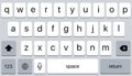 White Keyboard for Smartphone. Isolated Light Keypad With English Qwerty Alphabet