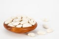 White kidney beans in wooden bowl Royalty Free Stock Photo