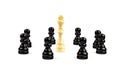 White King surrounded by black pawns