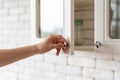 White kitchen in apartment with modern interior Royalty Free Stock Photo