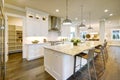 White kitchen design in new luxurious home Royalty Free Stock Photo
