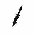 Mecha Anime Inspired Knife Design With Dragon Art - Black And White