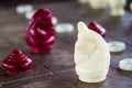 White knight, thai chess. Ultimate Brain Games, selective focus Royalty Free Stock Photo