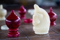 White knight, thai chess. Ultimate Brain Games, selective focus Royalty Free Stock Photo