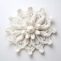 Crocheted Art Nouveau Sculpture On White Surface