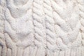 White knitting wool texture close-up