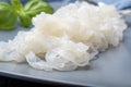 White konjac shirataki noodles, gluten free and no fat diet vegetarian and vegan Asian food Royalty Free Stock Photo