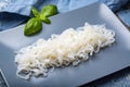 White konjac shirataki noodles, gluten free and no fat diet vegetarian and vegan Asian food Royalty Free Stock Photo