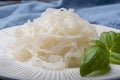 White konjac shirataki noodles, gluten free and no fat diet vegetarian and vegan Asian food Royalty Free Stock Photo