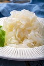 White konjac shirataki noodles, gluten free and no fat diet vegetarian and vegan Asian food Royalty Free Stock Photo