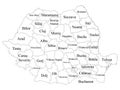 Counties Map of Romania Royalty Free Stock Photo