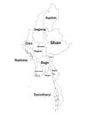 Map of Administrative Division of Myanmar