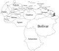 Map of Administrative Division of Venezuela