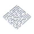 White labyrinth Side view with shadows 3D Royalty Free Stock Photo