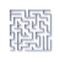 White labyrinth Top view with shadows 3D Royalty Free Stock Photo