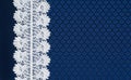 White lace on background blue guipure Royalty Free Stock Photo