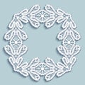 White lace decoration, ornamental square frame Royalty Free Stock Photo