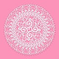 White lace and diamond circle on pink background vector