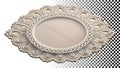 White lace doily, delicate pattern, decorative textile, and vintage element png transparent image Generative AI Royalty Free Stock Photo
