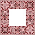 White Lace. Doily. Square Frame. Royalty Free Stock Photo