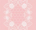 White lace floral grid pattern on a pink background Royalty Free Stock Photo