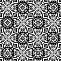 White lace floral seamless pattern on black Royalty Free Stock Photo