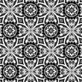 White lace floral seamless pattern on black Royalty Free Stock Photo