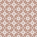 White lace floral seamless pattern on brown Royalty Free Stock Photo