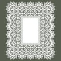 White Lace Frame. Royalty Free Stock Photo