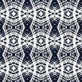 White lace on navy blue vector geometrical pattern