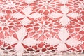 White lace on pink background Royalty Free Stock Photo